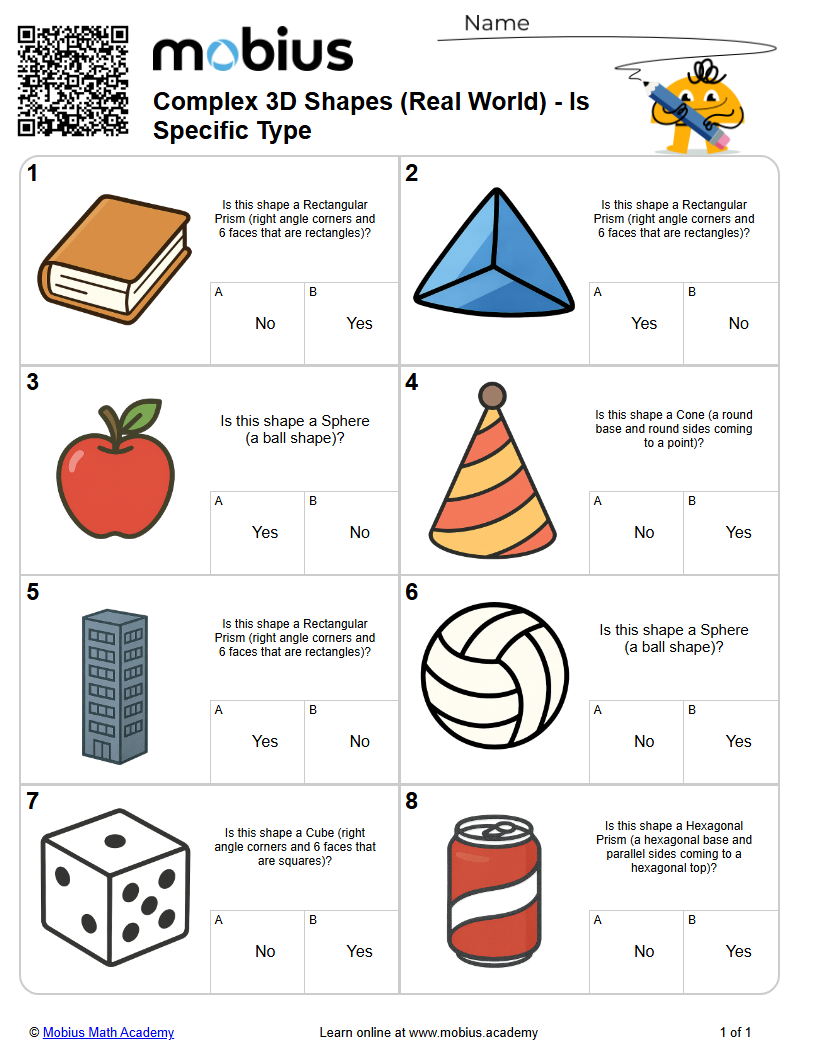 Complex 3D Shapes (Real World) - Is Specific Type (Level 1) - Mobius ...