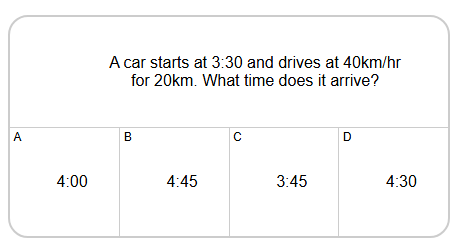 Speed | Distance and Speed to Time - Clock Time (15 Minutes) (Level 1 ...