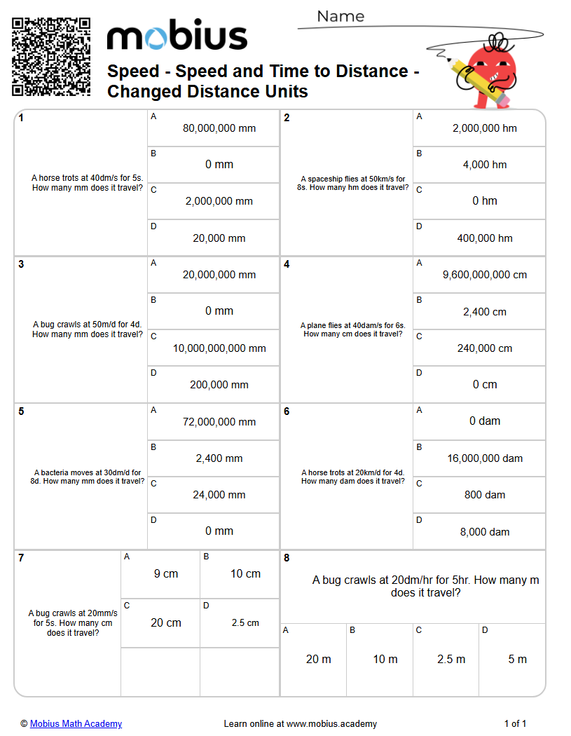 Speed - Speed and Time to Distance - Changed Distance Units (Level 2 ...