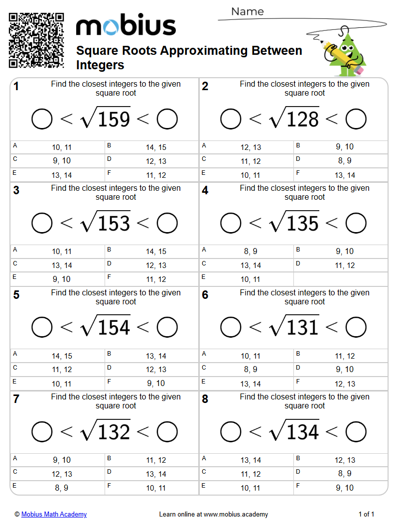Level 3 | Exponents | Grades 6-9 Math Worksheets - Mobius Math Academy