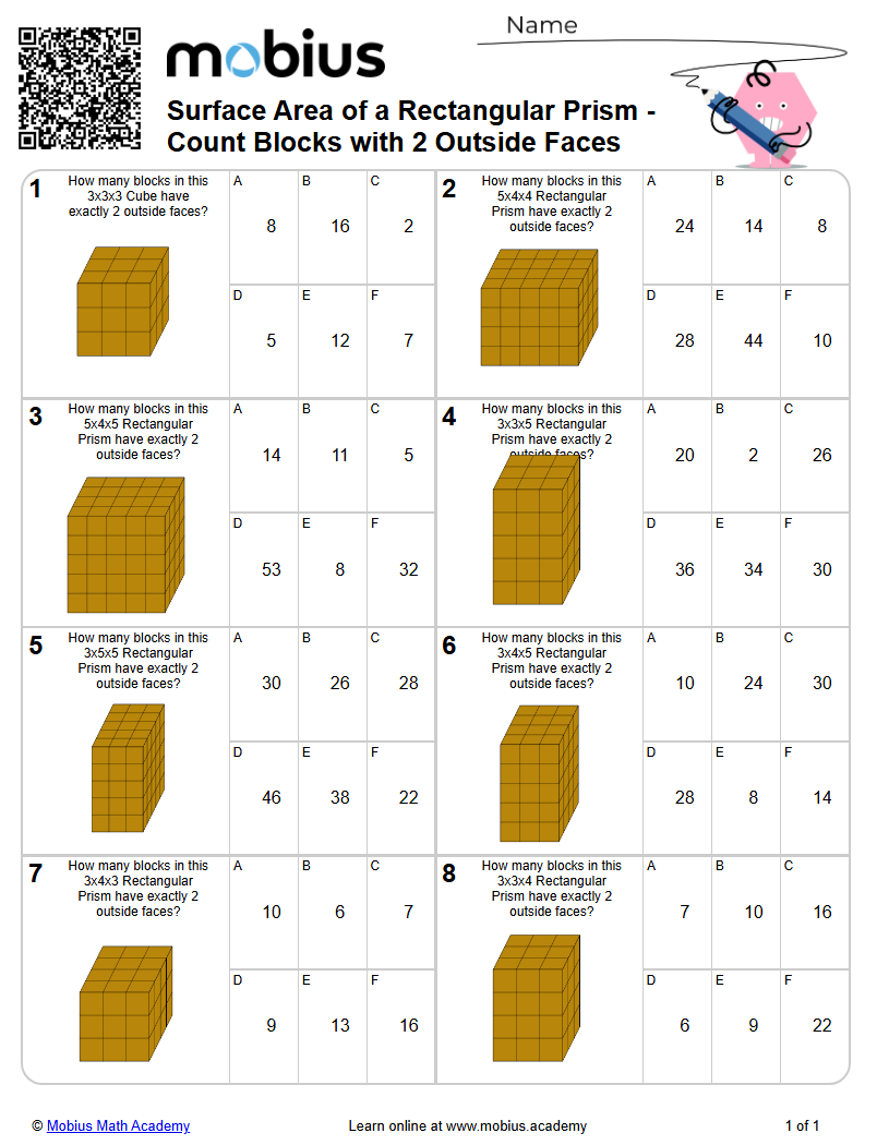 Surface Area of a Rectangular Prism - Count Blocks with 2 Outside Faces ...