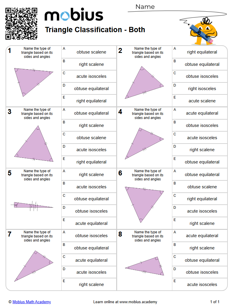 Triangle Classification - Both (Level 1) - Mobius Math Academy