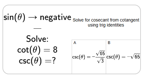 Trigonometry Identities - Pythagorean Problem Cot to Csc (without ...