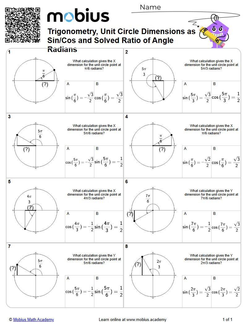 Trigonometry, Unit Circle Dimensions as Sin/Cos and Solved Ratio of ...