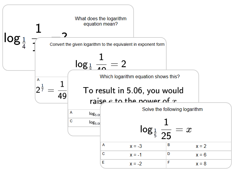 Logarithms - Intro | Exponents | Grades 11-12 Math Unit Exercises ...
