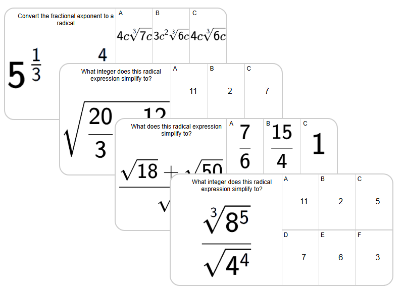 Radicals - Simplifying Advanced | Radicals | Grades 11-12 Math Unit ...