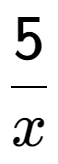 A LaTex expression showing 5 over x