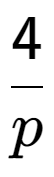 A LaTex expression showing 4 over p