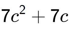 A LaTex expression showing 7c to the power of 2 + 7c