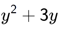 A LaTex expression showing y to the power of 2 + 3y