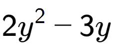 A LaTex expression showing 2y to the power of 2 - 3y