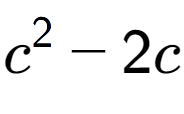 A LaTex expression showing c to the power of 2 - 2c