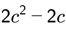 A LaTex expression showing 2c to the power of 2 - 2c