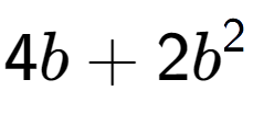 A LaTex expression showing 4b + 2b to the power of 2