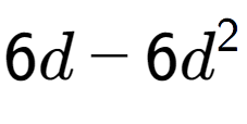 A LaTex expression showing 6d - 6d to the power of 2