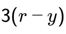 A LaTex expression showing 3(r - y)