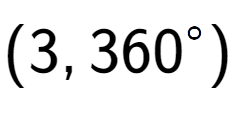 A LaTex expression showing (3, 360 to the power of \ circ)
