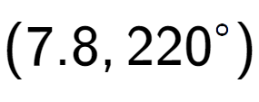 A LaTex expression showing (7.8, 220 to the power of \ circ)