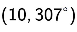 A LaTex expression showing (10, 307 to the power of \ circ)