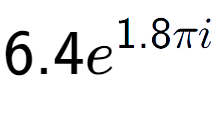 A LaTex expression showing 6.4e to the power of 1.8 Pi i