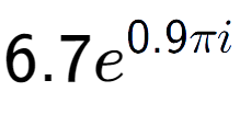 A LaTex expression showing 6.7e to the power of 0.9 Pi i