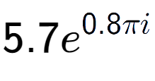 A LaTex expression showing 5.7e to the power of 0.8 Pi i