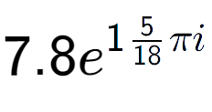 A LaTex expression showing 7.8e to the power of 15 over 18 Pi i