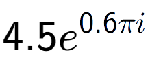 A LaTex expression showing 4.5e to the power of 0.6 Pi i