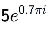 A LaTex expression showing 5e to the power of 0.7 Pi i