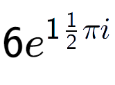 A LaTex expression showing 6e to the power of 11 over 2 Pi i