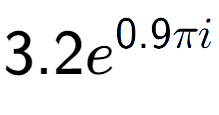 A LaTex expression showing 3.2e to the power of 0.9 Pi i