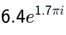 A LaTex expression showing 6.4e to the power of 1.7 Pi i