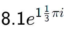 A LaTex expression showing 8.1e to the power of 11 over 3 Pi i