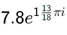 A LaTex expression showing 7.8e to the power of 113 over 18 Pi i