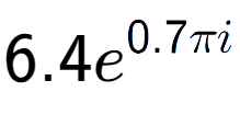 A LaTex expression showing 6.4e to the power of 0.7 Pi i