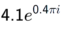 A LaTex expression showing 4.1e to the power of 0.4 Pi i