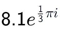 A LaTex expression showing 8.1e to the power of 1 over 3 Pi i
