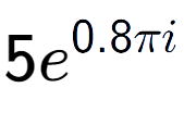 A LaTex expression showing 5e to the power of 0.8 Pi i