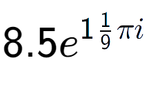 A LaTex expression showing 8.5e to the power of 11 over 9 Pi i