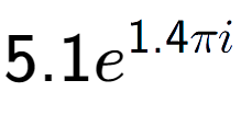 A LaTex expression showing 5.1e to the power of 1.4 Pi i