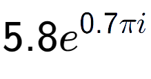 A LaTex expression showing 5.8e to the power of 0.7 Pi i