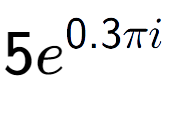 A LaTex expression showing 5e to the power of 0.3 Pi i
