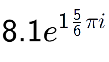 A LaTex expression showing 8.1e to the power of 15 over 6 Pi i