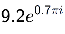 A LaTex expression showing 9.2e to the power of 0.7 Pi i