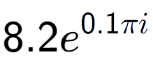 A LaTex expression showing 8.2e to the power of 0.1 Pi i