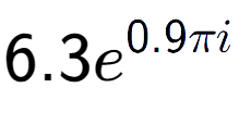 A LaTex expression showing 6.3e to the power of 0.9 Pi i