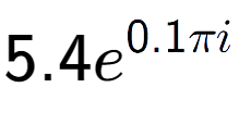 A LaTex expression showing 5.4e to the power of 0.1 Pi i