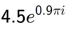 A LaTex expression showing 4.5e to the power of 0.9 Pi i