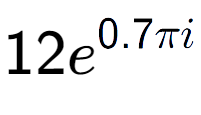 A LaTex expression showing 12e to the power of 0.7 Pi i