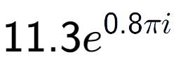 A LaTex expression showing 11.3e to the power of 0.8 Pi i